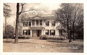 Crawfordsville Indiana birds eye view Lane Place real photo pc Y11847