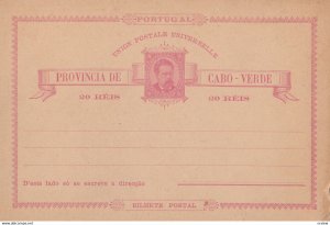 CABO VERDE . Portugal , 1890s ; Postal Card