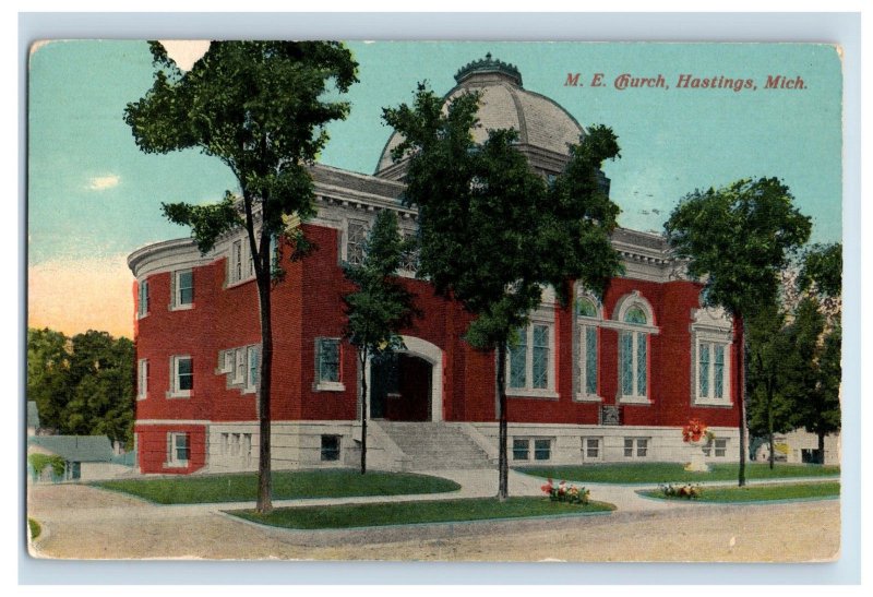 Vintage M. e Church Hastings Mich Postcard P99E