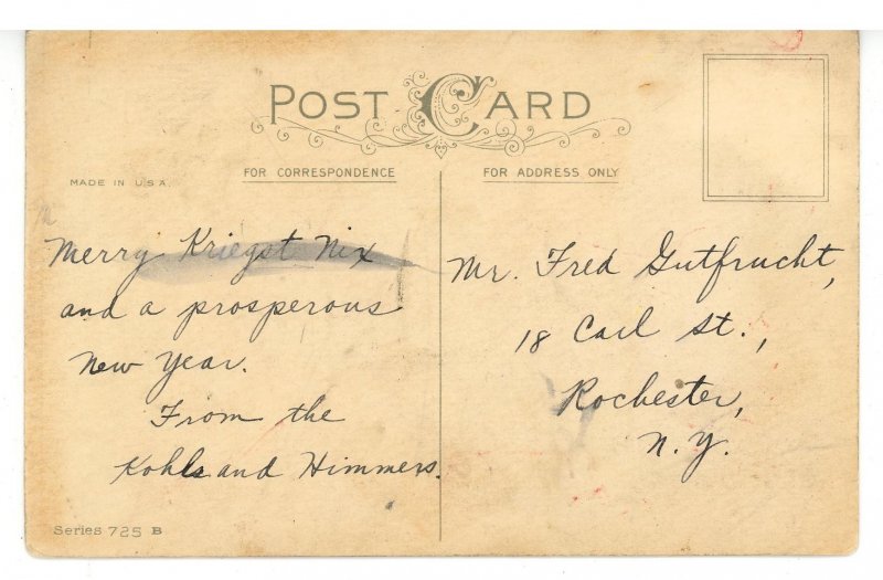 Greeting - Christmas.      (worn, soiled)