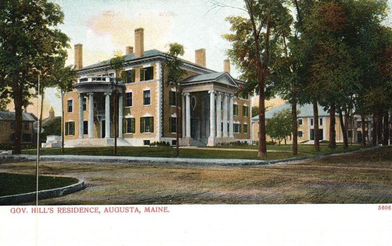 Vintage Postcard Gov. Hill's Residence Augusta Maine Metropolitan News Co. Pub.