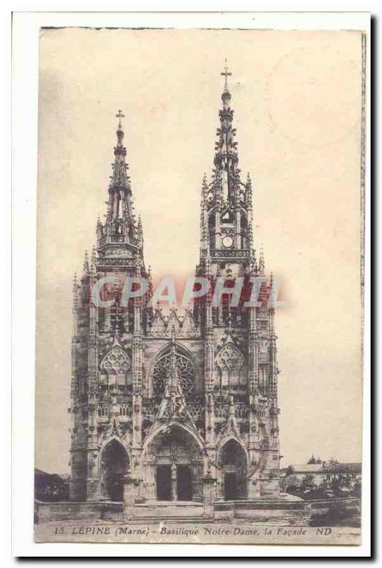 Lepine Old Postcard Notre Dame facade