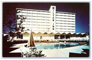 c1950's Hilton Inn Motel Building Swimming Pool Oklahoma City OK Postcard