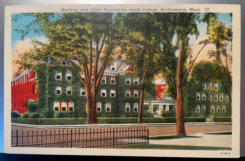 Vintage Postcard 1928 Northrop and Gillett Dorms, Smith College, Northampton, MA