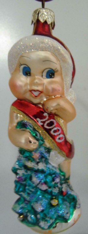 CHRISTOPHER RADKO CHRISTMAS KEWPIE 2000 GLASS ORNAMENT NEW IN BOX MADE IN POLAND