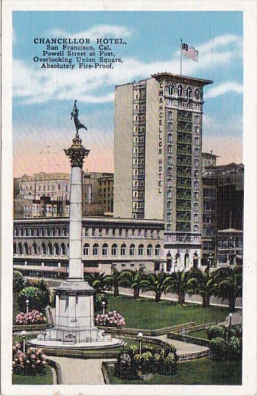 California San Francisco The Chancellor Hotel 1938