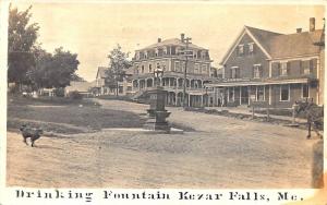 Kezar Falls ME Dirt Street Drinking Fountain Ridlon Bros. Store RPPC