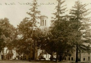 C.1910 Main BLDG Wheaton College, Wheaton Illinois RPPC Real Photo Postcard P109