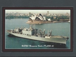 Post Card USNS Niagara Falls T-AFS 3 Passing Sydney Opera House April 1997