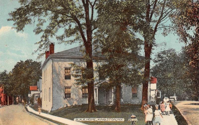 KINGSTON, NY New York   DAR~D.A.R. HOME~Little Girls in Front   c1910's Postcard