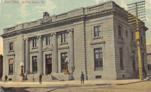 Wilkes-Barre Pennsylvania~US Post Office~Men on Sidewalk & at Doorway~1920 Pc