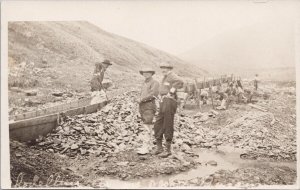 Gold Miners at Little Eldorado Creek Alaska AK Real Photo Postcard H43