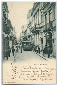 1909 View of Rua De Sao Bento Lisboa Portugal Antique Unposted Postcard