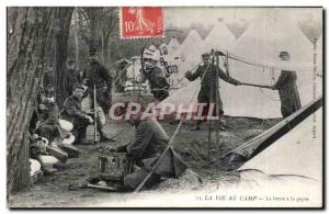 Old Postcard PHOTO CARD Army Soldiers Hairy Regiment Camp life The letter the...