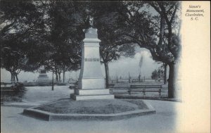 Charleston South Carolina SC Simm's Monument c1910 Vintage Postcard