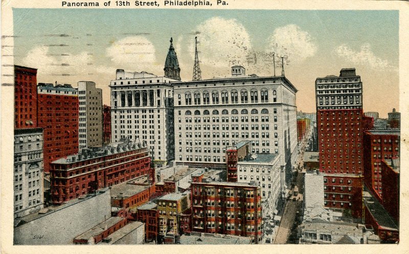 PA - Philadelphia. Panorama of 13th Street