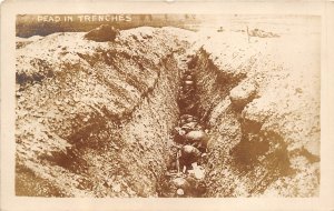 WWI Military 1918 RPPC Real Photo Postcard Dead in Trenches