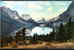 Vintage Postcard St Mary Lake Glacier National Park Montana K17