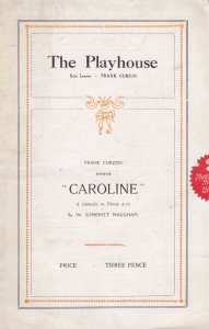 Frank Curzon Caroline Marie Lohr Irene Vanbrugh Comedy Theatre Programme