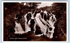 RPPC Swallow Falls Bettws-y-coed WALES UK Postcard