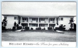 DAYTONA BEACH, Florida FL ~ Roadside HOLLIDAY HOMES Motel 1950s-60s Postcard