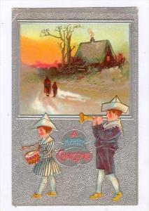 Christmas Greetings : Children Walking &amp  Playing 