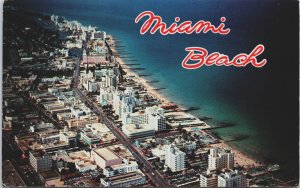 USA Florida Miami Beach Airview from 15th Street North Vintage Postcard C213