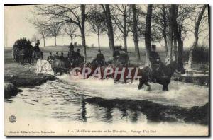 Old Postcard Militaria L & # 39artillerie montee and barriers Passage of & # ...