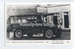 pp2276 - Carpenter's Bus at the Bull, Farningham, c1907 - Pamlin postcard