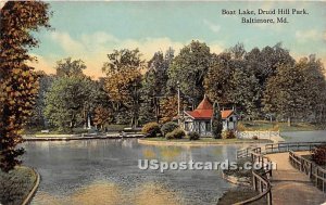 Boat Lake, Druid Hill Park - Baltimore, Maryland MD Postcard