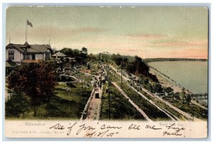 Milwaukee Wisconsin WI Postcard White Fish Bay Aerial View 1905 Vintage Antique