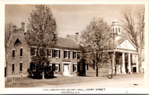 Real Photo PC Library and Alumni Hall, Court Street in Haverhill, New Hampshire