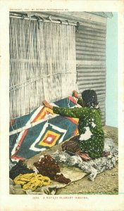 Arizona Navajo Blanket Weaver Detroit Photographic #5510 C-1905 Postcard 20-6349