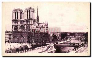 Old Postcard Paris Notre Dame and the Seine