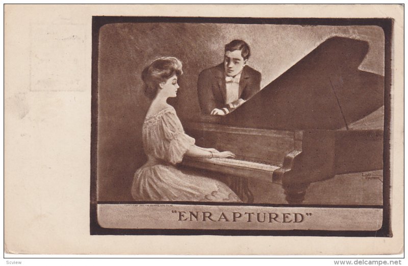 Woman on Piano , Man watching , ENRAPTURED , PU-1908