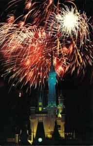 Walt Disney World ,Fantasy in the Sky Fireworks.,WDW,Vintage Postcard