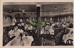 Postcard RPPC Ship Norddeutscher Lloyd Bremen D Dresden Dining Room