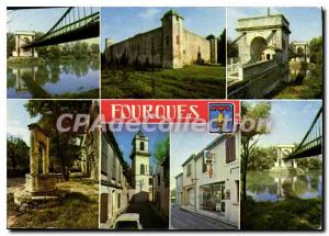 Postcard Modern Fourques Little And The Rhone Suspension Bridge