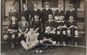 Newport Hockey Club 1912 at Windmill Park Scotland w/ names Postcard G77 *as is 