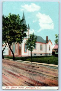 1910 Manasquan New Jersey NJ Vintage Postcard First Baptist Church Litho Chrome