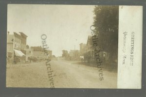 Underwood MINNESOTA RPPC 1909 MAIN STREET nr Battle Lake Fergus Falls Dalton