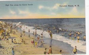 New Hampshire Hampton Beach High Tide Along Sunny Sands