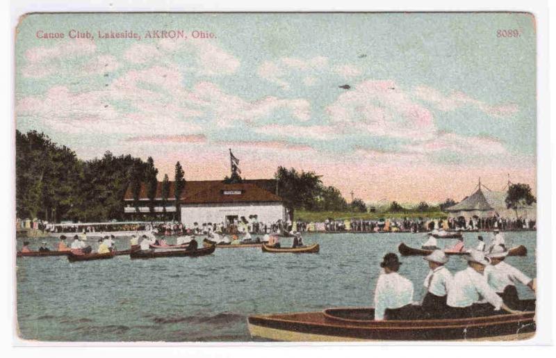 Canoe Club Lakeside Akron Ohio 1915 postcard