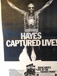 Isaac Hayes Live At The Sahara Tahoe AD 1973 Vintage Artwork Soul Funk Music