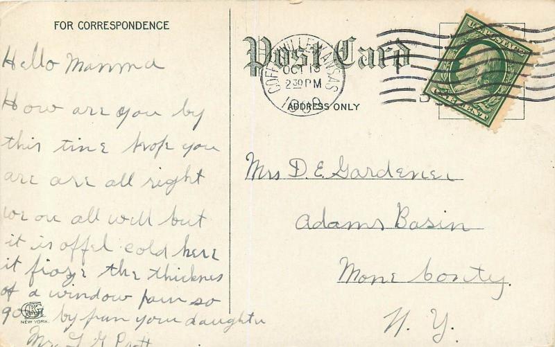 c1907 Postcard; Residence Scene on Elm Street, Coffeyville KS Montgomery County