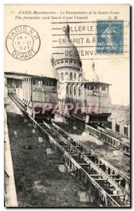 Old Postcard The Paris Montmartre Funicular and Sacred Heart