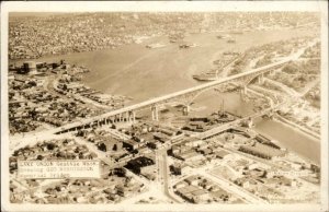 Seattle Washington WA Lake Union Washington Bridge Real Photo Vintage Postcard