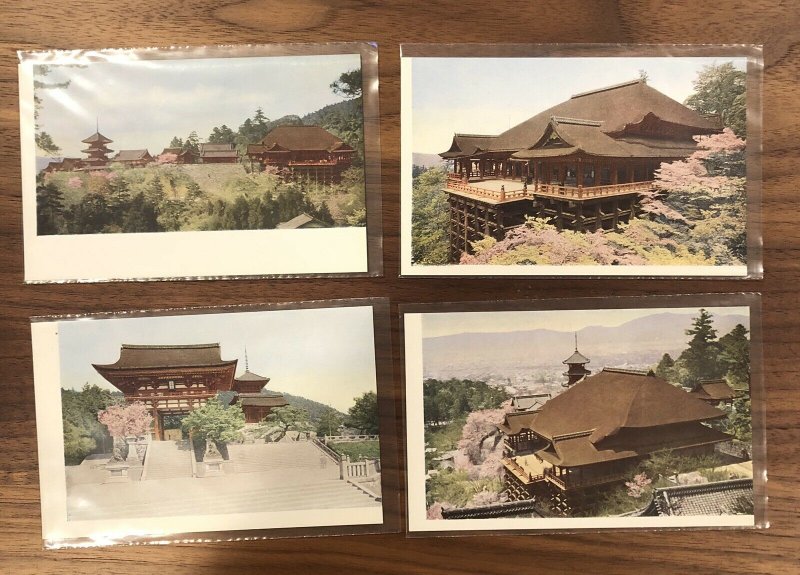 LOT OF 4 - Japan Postcard - Kyoto - View of Kiyomizudera Temple - vintage