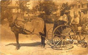 Page ND Wagon Transportation in 1913 RPPC Postcard