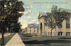 Sixth Street Public Library Traverse City Michigan 1912 postcard